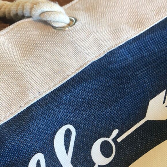 Judson & Co Canvas tote bag with "Hello Summer"-23" x 13" NWOT - Picture 3 of 5